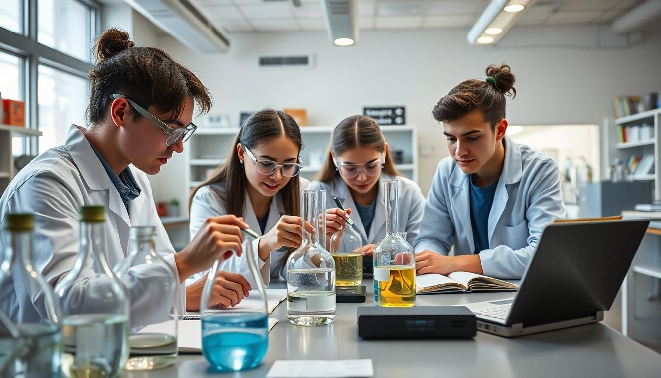 Students collaborating in study space