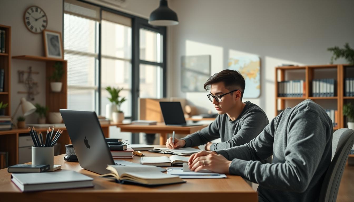 Students working in research laboratory